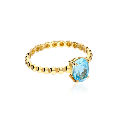 ANILLLO "CANDY" ORO 18K Y TOPACIO AZUL LONDON BLUE