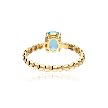 ANILLLO "CANDY" ORO 18K Y TOPACIO AZUL LONDON BLUE