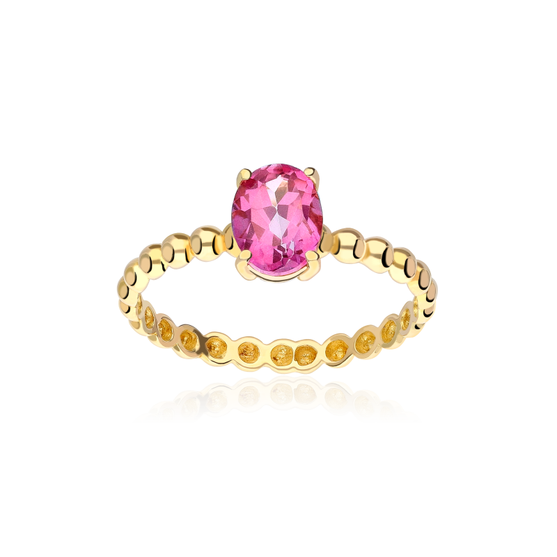 ANILLO "CANDY" ORO 18K Y TOPACIO ROSA DE FRANCIA.