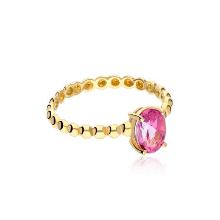 ANILLO "CANDY" ORO 18K Y TOPACIO ROSA DE FRANCIA.