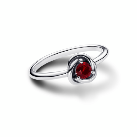 Anillo Pandora en plata de ley Círculo Eternity Rojo 192993C01