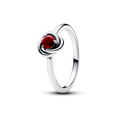 Anillo Pandora en plata de ley Círculo Eternity Rojo 192993C01