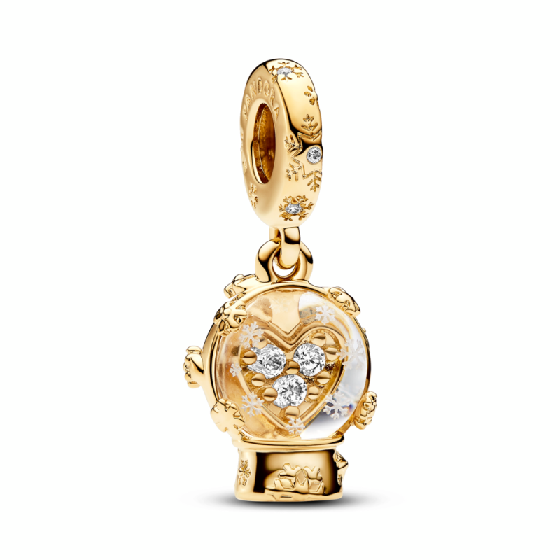 Charm Pandora Colgante Baño oro 14k Globo Corazón Copo de Nieve​ 762825C01