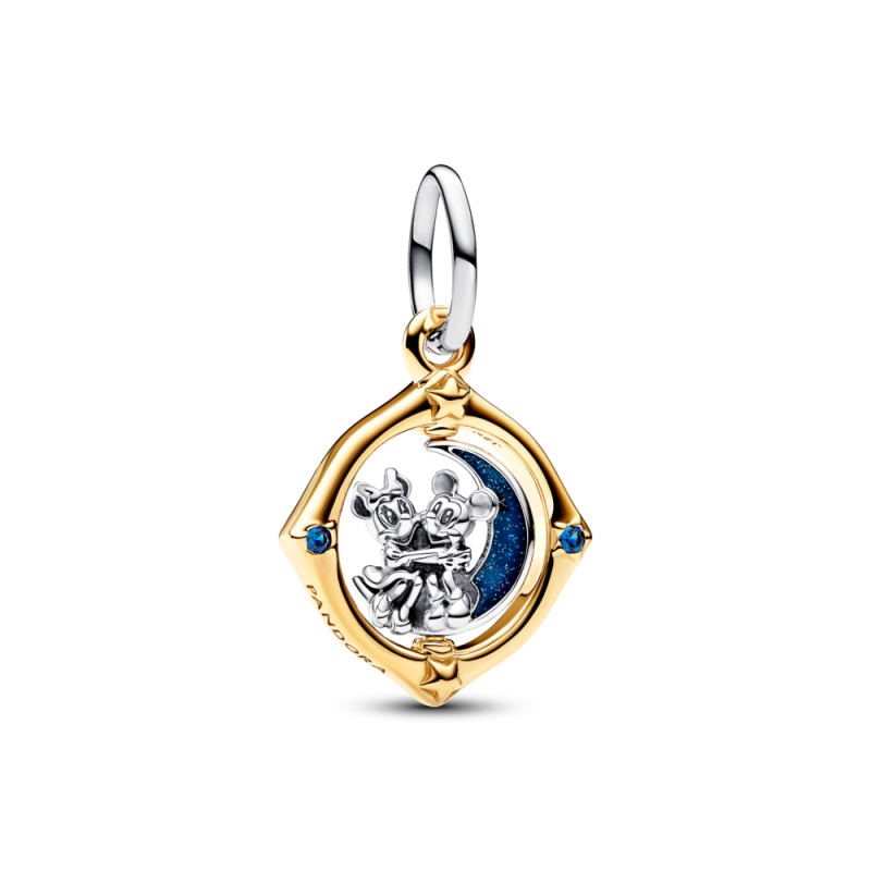 Charm Pandora Baño oro 14k Luna Giratoria Mickey y Minnie 762955C01