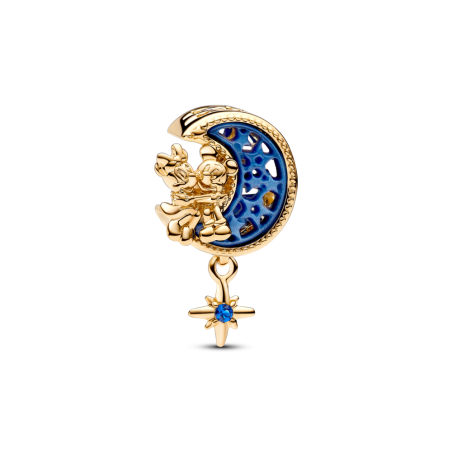 Charm Pandora Baño oro 14k Luna Creciente Mickey y Minnie 762956C01