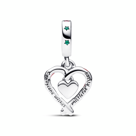 Charm Pandora Colgante Corazón Bastón Caramelo Doble 792822C01