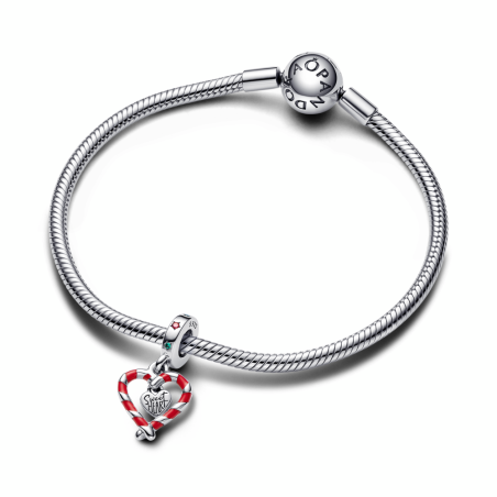 Charm Pandora Colgante Corazón Bastón Caramelo Doble 792822C01