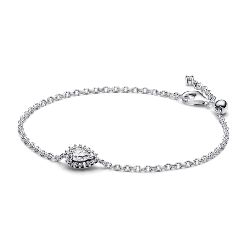 Pulsera Pandora en plata de ley Halo Brillante Corte Pera​ 593001C01