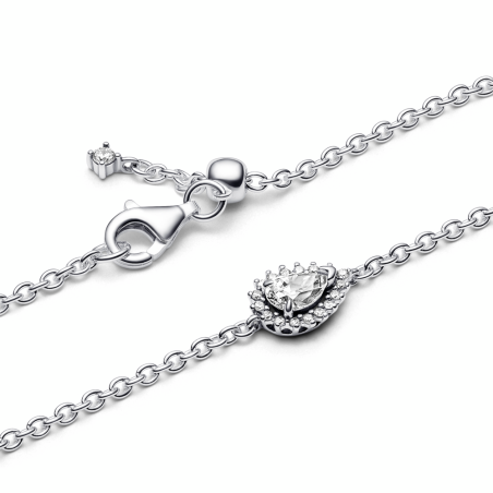 Pulsera Pandora en plata de ley Halo Brillante Corte Pera​ 593001C01