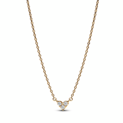 Collar Pandora Baño Oro 14k Corazón Triple Gema​ 363014C01