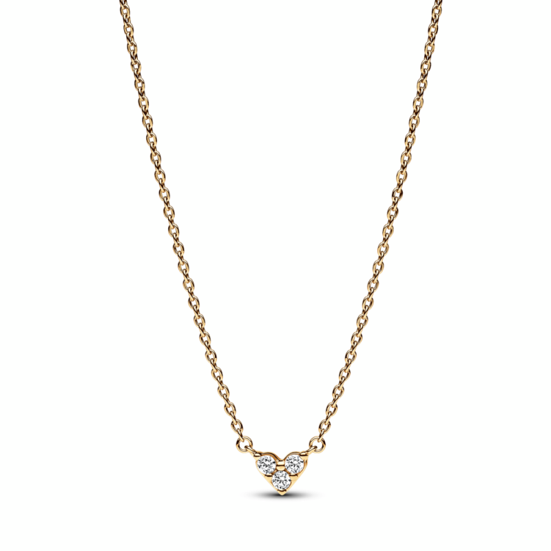 Collar Pandora Baño Oro 14k Corazón Triple Gema​ 363014C01