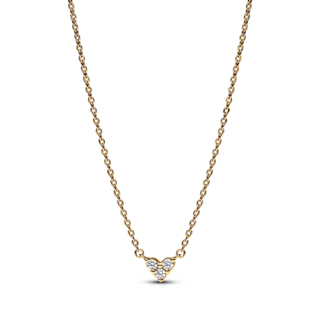 Collar Pandora Baño Oro 14k Corazón Triple Gema​ 363014C01