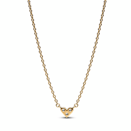 Collar Pandora Baño Oro 14k Corazón Triple Gema​ 363014C01