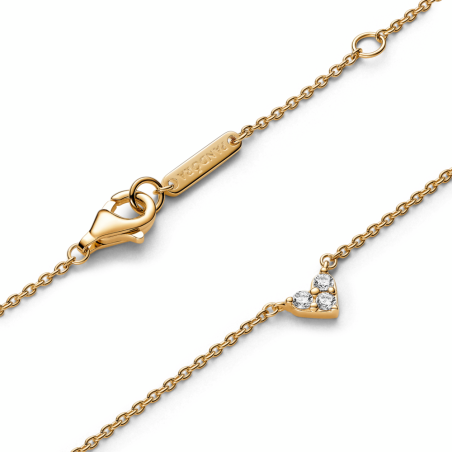 Collar Pandora Baño Oro 14k Corazón Triple Gema​ 363014C01