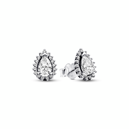 Pendientes Pandora Halo Brillante Corte Pera​ 292834C01