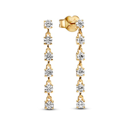 Pendientes Pandora Colgantes Baño Oro 14k Gemas Brillantes​ 263011C01