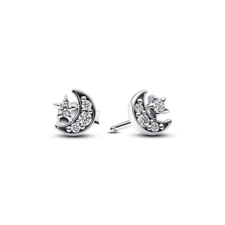 Pendientes Pandora Luna & Estrella Brillantes​​ 292990C01