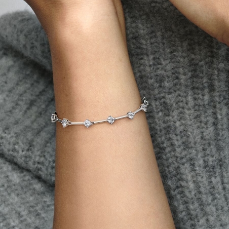 Pulsera en plata de ley Barras Brillantes​ 593009C01