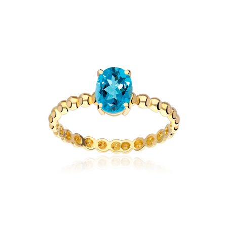 ANILLLO "CANDY" ORO 18K Y TOPACIO AZUL LONDON BLUE