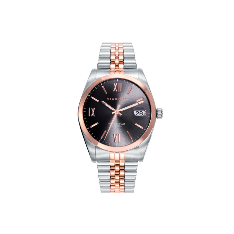 Reloj Viceroy de hombre Chic acero esfera gris y correa bicolor 42425-13