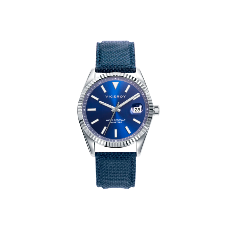 Reloj Viceroy hombre en acero Ip dorado con esfera azul y cronógrafo