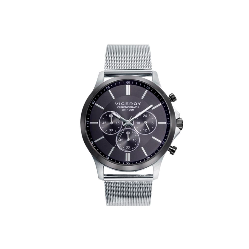 Reloj Viceroy hombre Dress con caja y malla milanesa acero IP gris