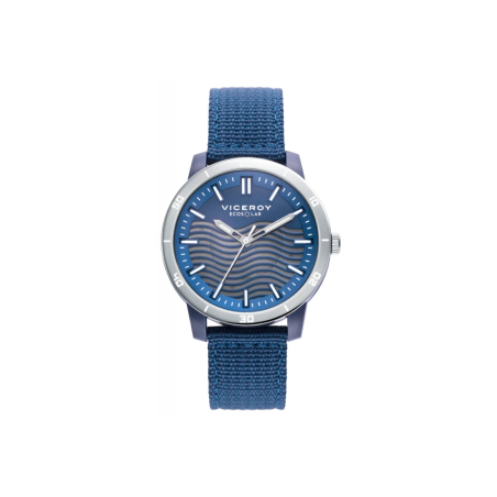 Reloj Viceroy hombre Ecosolar caja de plástico reciclado y correa de nylon reciclado en azul 41133-37