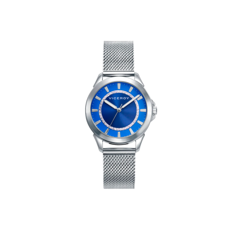 Reloj Viceroy Mujer Chic caja y malla milanesa de acero esfera azul 401192-37