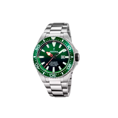 Reloj Festina Hombre esfera verde y correa de acero inoxidable 316L F20663/2