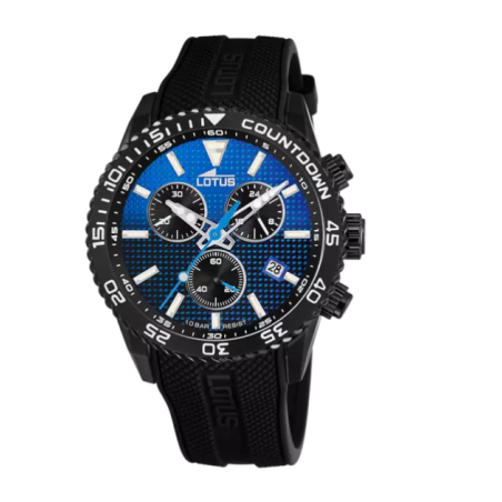 Reloj Lotus Hombre esfera azul y correa de caucho negro 18672/A