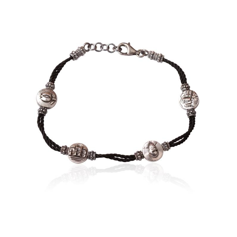 Pulsera Granada plata y negro