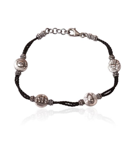 Pulsera Granada plata y negro