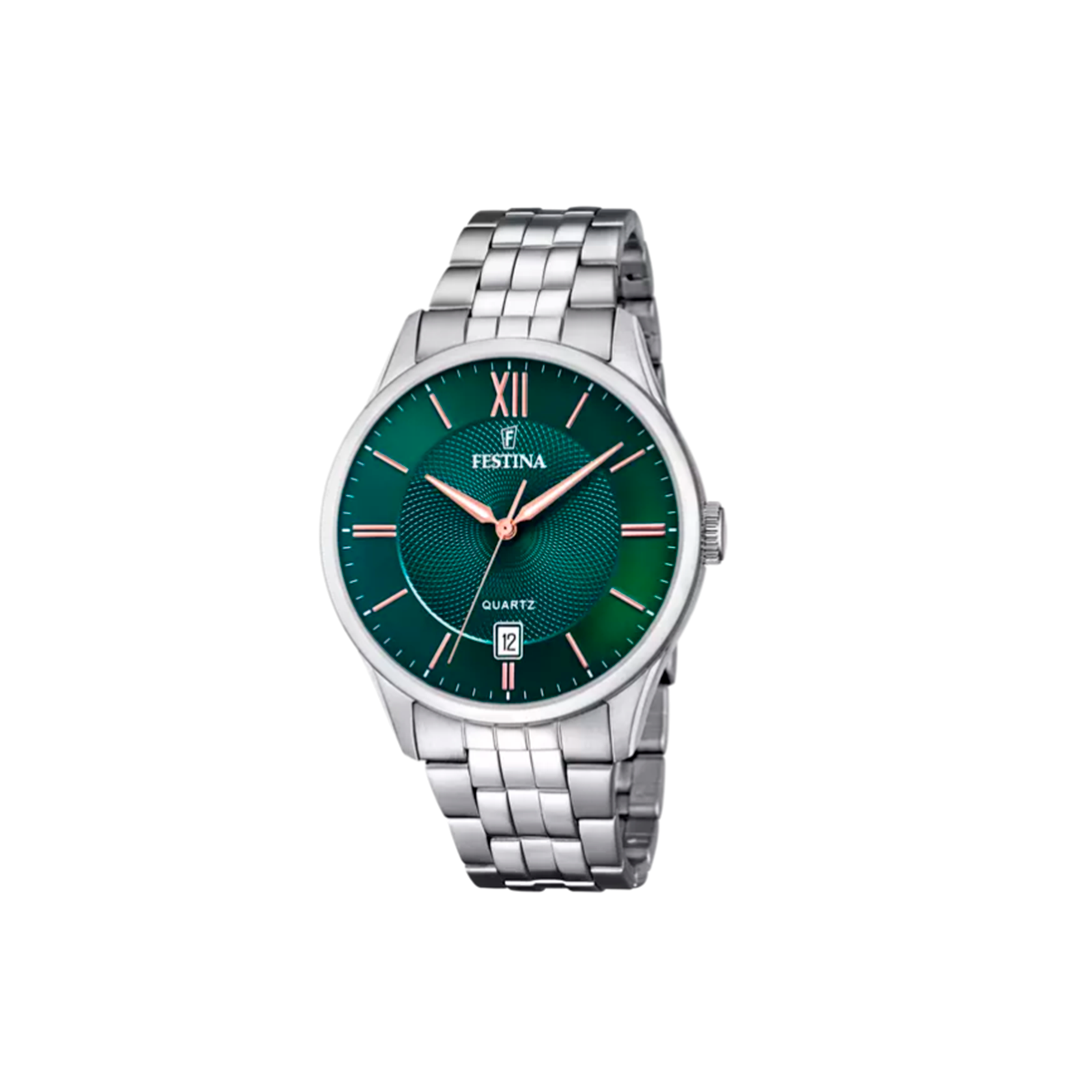 Reloj Festina hombre classics esfera verde y correa plateada