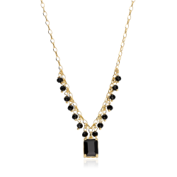 Gargantilla  Black  Plata primera ley ba  o Oro 18k