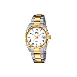 Reloj Lotus hombre excellent con esfera blanca y correa acero bicolor 15197/1