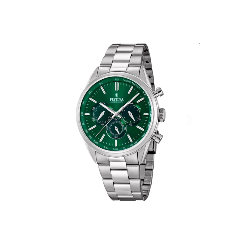 Reloj Festina hombre Timeless Chronograph esfera verde F16820/R