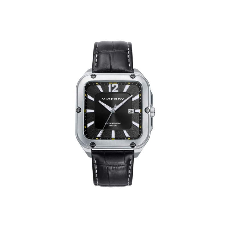 Reloj Viceroy Hombre Magnum caja de acero y correa de piel negra 401321-55