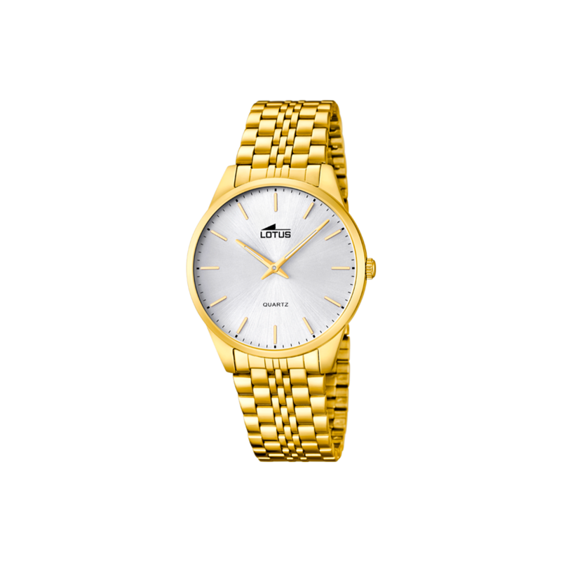 Reloj Lotus hombre classic acero dorado IP esfera blanca 15885/2