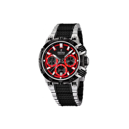 Reloj Festina hombre esfera negra y roja correa silicona F16775/8