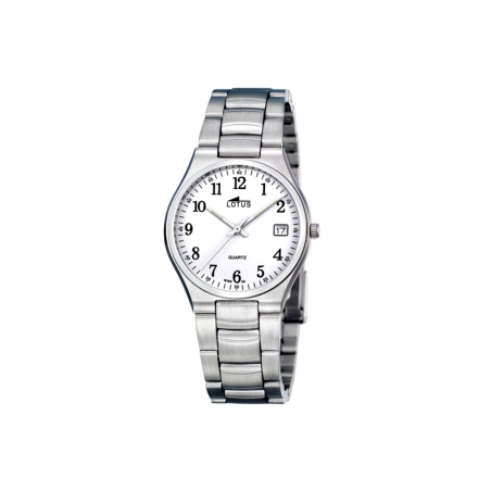 Reloj Lotus hombre Classic Steel esfera blanca correa plateada 15192/2