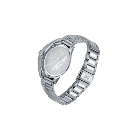 Reloj Mark Maddox hombre Shibuya bisel aluminio dorado esfera marrón y brazalete acero HM1005-47