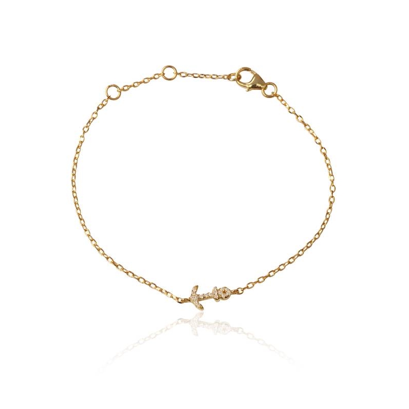 Pulsera "Nautic" Ancla baño oro