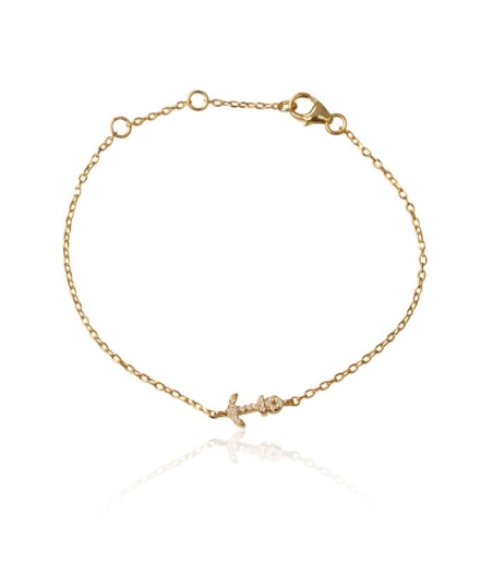 Pulsera "Nautic" Ancla baño oro