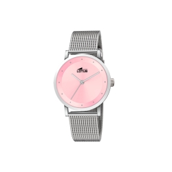 Reloj Lotus mujer Trendy esfera rosa y correa malla milanesa 18790/3