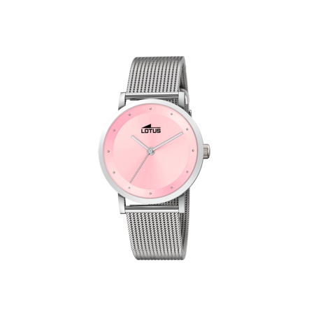 Reloj Lotus mujer Trendy esfera rosa y correa malla milanesa 18790/3