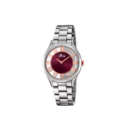 Reloj Lotus mujer Trendy esfera burdeos y números romanos 18395/5