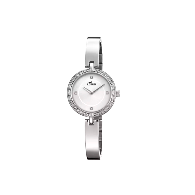 Reloj Lotus mujer plateado circonitas y correa acero inoxidable 616L 18547/1