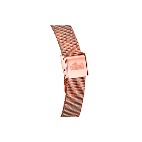 Reloj Lotus mujer esfera plateada correa acero inoxidable 316L dorado rosa 18540/1