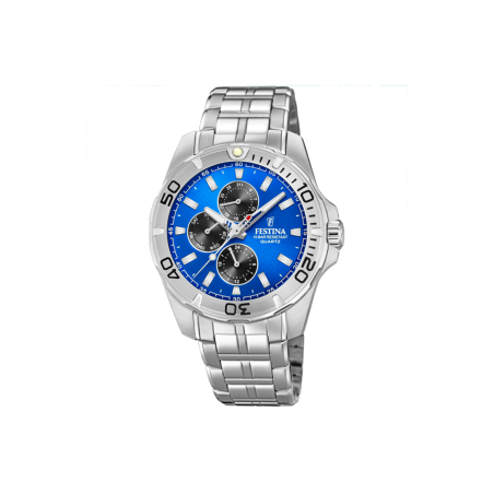 Reloj Festina hombre Multifunción esfera azul correa acero F20445/4