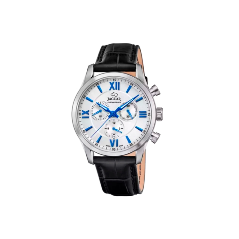 Reloj Jaguar hombre Acamar esfera blanca y correa cuero marrón J884/1